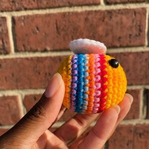 Crochet Rainbow Bee 🐝
